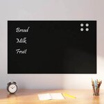 vidaXL Tableau noir magnétique mural noir 100x60 cm verre trempé