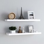 vidaXL Étagères à rebord pour cadre photo 2 Pièces Blanc 80x9x3 cm MDF
