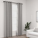 vidaXL Rideaux occultants Aspect lin avec œillets 2 Pièces Gris 140x225cm