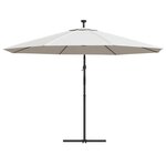 vidaXL Parasol en porte-à-feux et poteau métallique 350 cm Sable