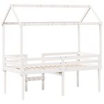vidaXL Lit haut avec toit blanc 75x190 cm bois de pin massif