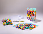 Sachet de 6 cartes tri-volet d'invitation d'anniversaire enfant et 6 enveloppes