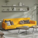 vidaXL Canapé-lit 2 places jaune velours