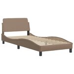 vidaXL Lit avec matelas cappuccino 90x190 cm similicuir