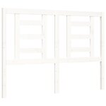 vidaXL Cadre de lit avec tête de lit blanc 140x200 cm bois massif