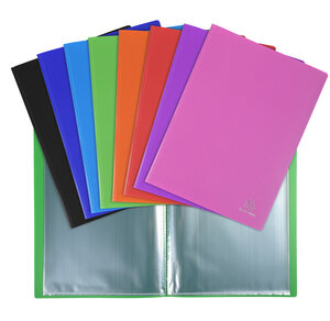 Protège-documents En Polypropylène 5/10e Opak Pochettes Cristal 160 Vues - A4 - Couleurs Assorties - X 8 - Exacompta