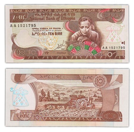 Billet de collection 10 birr 1997 éthiopie - neuf - p48a