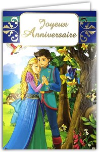 Carte Joyeux Anniversaire pour Enfant Princesse Prince Manga Enveloppe 12x17 5cm