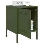 vidaXL Table de chevet vert olive 36x39x50 5 cm acier