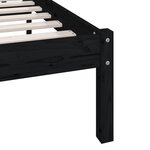 vidaXL Cadre de lit Noir Bois de pin massif 120x200 cm
