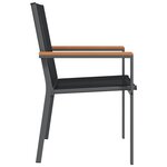 vidaXL Chaises de jardin lot de 4 noir 55x61 5x90cm textilène et acier