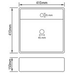 vidaXL Lavabo carré de luxe à trop-plein Blanc mat 41x41 cm Céramique