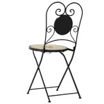vidaXL Chaises de bistro pliables lot de 2 terre cuite blanc céramique