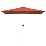 vidaXL Parasol d'extérieur avec mât en métal 300x200 cm terre cuite