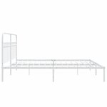vidaXL Cadre de lit métal avec tête de lit blanc 193x203 cm
