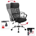 HI Chaise de bureau Noir Acier