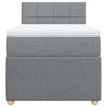 vidaXL Sommier à lattes de lit avec matelas Gris clair 100x200cm Tissu