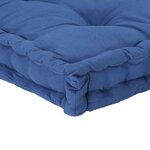 vidaXL Coussin de plancher de palette Coton 120x40x7 cm Bleu clair