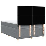 vidaXL Sommier à lattes de lit avec matelas Gris clair 140x190cm Tissu