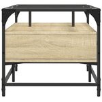 vidaXL Table basse et dessus en verre chêne sonoma 98 5x50x45 cm acier