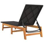vidaXL Chaise longue avec table Résine tressée et bois massif d'acacia