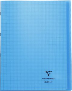 Cahier protège-cahier Koverbook Piqué Polypro 24x32 cm 48 p Q 5x5 Coloris Aléa... CLAIREFONTAINE