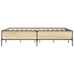 vidaXL Cadre de lit chêne sonoma 140x200 cm bois d'ingénierie et métal