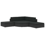 vidaXL Salon de jardin 6 Pièces avec coussins résine tressée noir