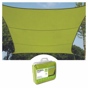 Perel Voile d'ombrage hydrofuge 5 x 5 m 160 g/m² polyester carré vert lime