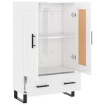 vidaXL Buffet haut blanc brillant 69 5x31x115 cm bois d'ingénierie