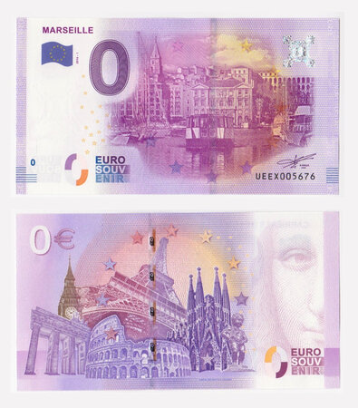 Billet de collection 0 euro souvenir 2016 marseille - france - neuf