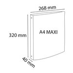 Classeur 4 Anneaux 30mm Polypropylène Opak Rigide 10/10e - A4 Maxi. - Rouge - X 10 - Exacompta