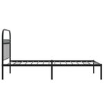 vidaXL Cadre de lit métal avec tête de lit noir 90x200 cm