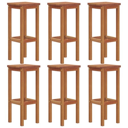 vidaXL Tabourets de bar lot de 6 bois massif d'acacia