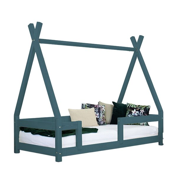 Lit cabane enfant NAKANA 90 x 180 vert pétrole