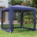 vidaXL Tente de fête avec 4 parois latérales en maille Bleu 2 5x2 5 m