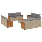 vidaXL Salon de jardin avec coussins 13 Pièces beige résine tressée