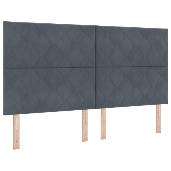 vidaXL Tête de lit Géométrique Gris Foncé 180 cm en Velours