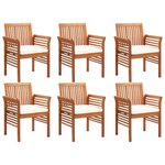 vidaXL Ensemble à manger d'extérieur 7 Pièces et coussins Acacia solide