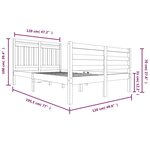 vidaXL Cadre de lit 120x190 cm Petit double Bois massif