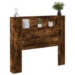 vidaXL Armoire tête de lit avec LED chêne fumé 120x16 5x103 5 cm