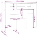 vidaXL Armoire de tête de lit Sonoma gris 140x18 5x104 5 cm