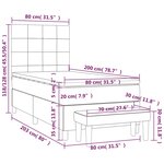 vidaXL Sommier à lattes de lit et matelas Gris foncé 80x200 cm Velours