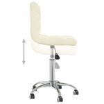 Chaise fauteuil siège pivotante de bureau informatique étude tissu crème 02_0024102