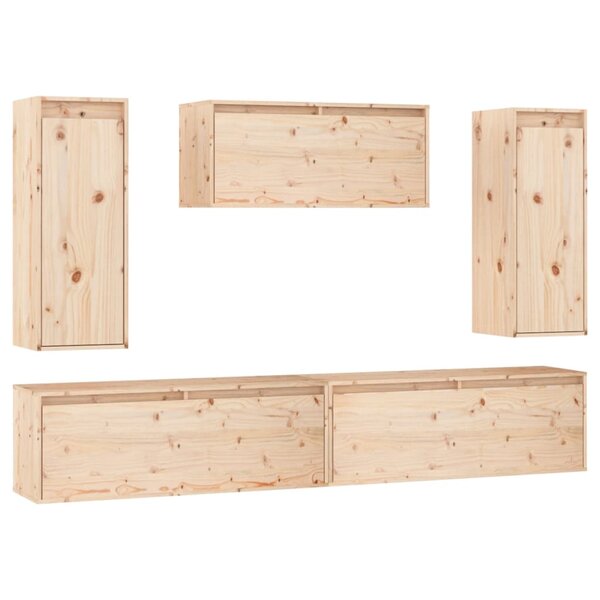 vidaXL Meubles TV 5 Pièces Bois massif de pin
