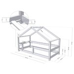 Lit cabane enfant LUCKY 80 x 160 bleu clair