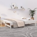 vidaXL Lit coulissant Blanc 2x(90x200) cm Bois de pin massif