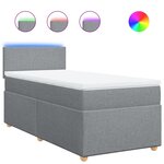 vidaXL Sommier à lattes de lit avec matelas gris clair 80x200 cm tissu