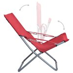 vidaXL Chaises pliables de plage 2 Pièces Tissu Rouge