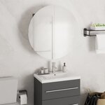 vidaXL Armoire de salle de bain miroir rond et LED Gris 47x47x17 5 cm